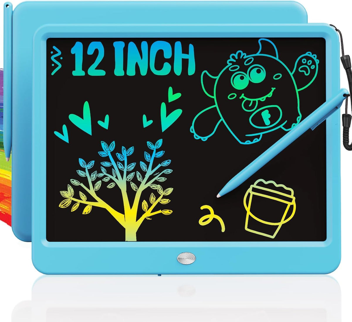 TEKFUN LCD Writing Tablet for Kids, 10-inch Coloring Drawing Pad, Mess Free Doodle Board, Airplane Travel Toys for Boys and Toddlers, Road Trip Essentials, Gifts for 3 4 5 6 7 8 Year Old Girls (Pink)
