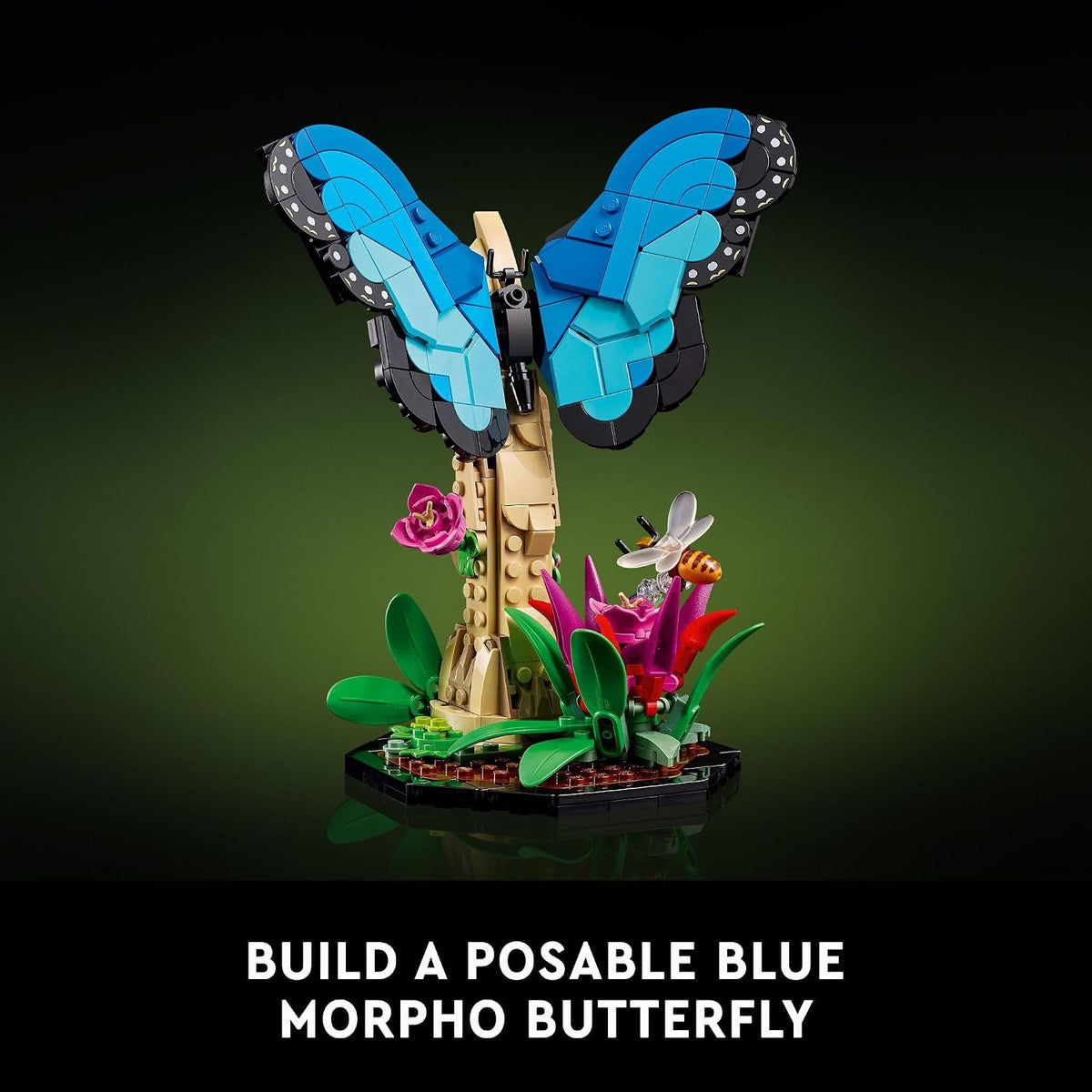 LEGO Ideas The Insect Collection, Fun Gift for Nature Lovers, with Life-Size Blue Morpho Butterfly, Hercules Beetle and Chinese Mantis Display Models, Bug Building Set and Nature Décor, 21342,18+