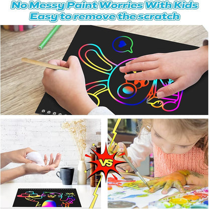 2-Pack Scratch Paper Art Set: Notebooks Arts Supplies and Crafts for Kids