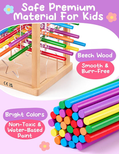 Montessori Wooden Board Game, Educational Math Toy for Kids Ages 4-6