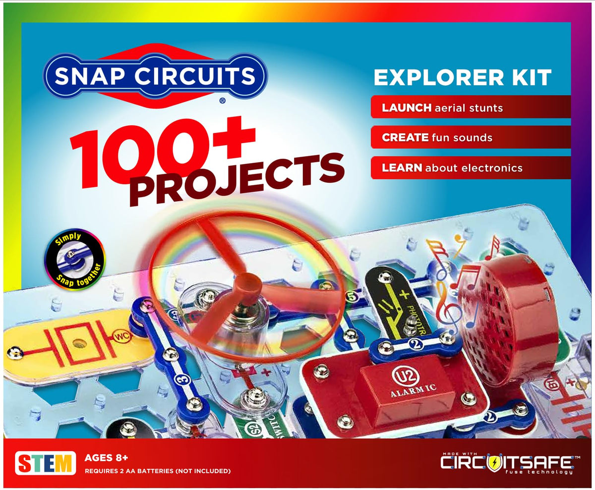 SNAP CIRCUITS Jr. SC-100 STEM Electronics Kit, 100+ Projects, Ages 8+