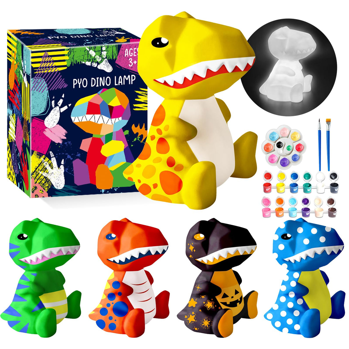 Goodyking Paint Your Own Cat Lamp Kit, DIY Cat Crafts Night Light, Painting Kit Arts & Crafts for Kids Ages 8-12, Art Supplies Birthday Easter Party Holiday Gift for Teens Girls Boys Age 3 4 5 6 7 8+