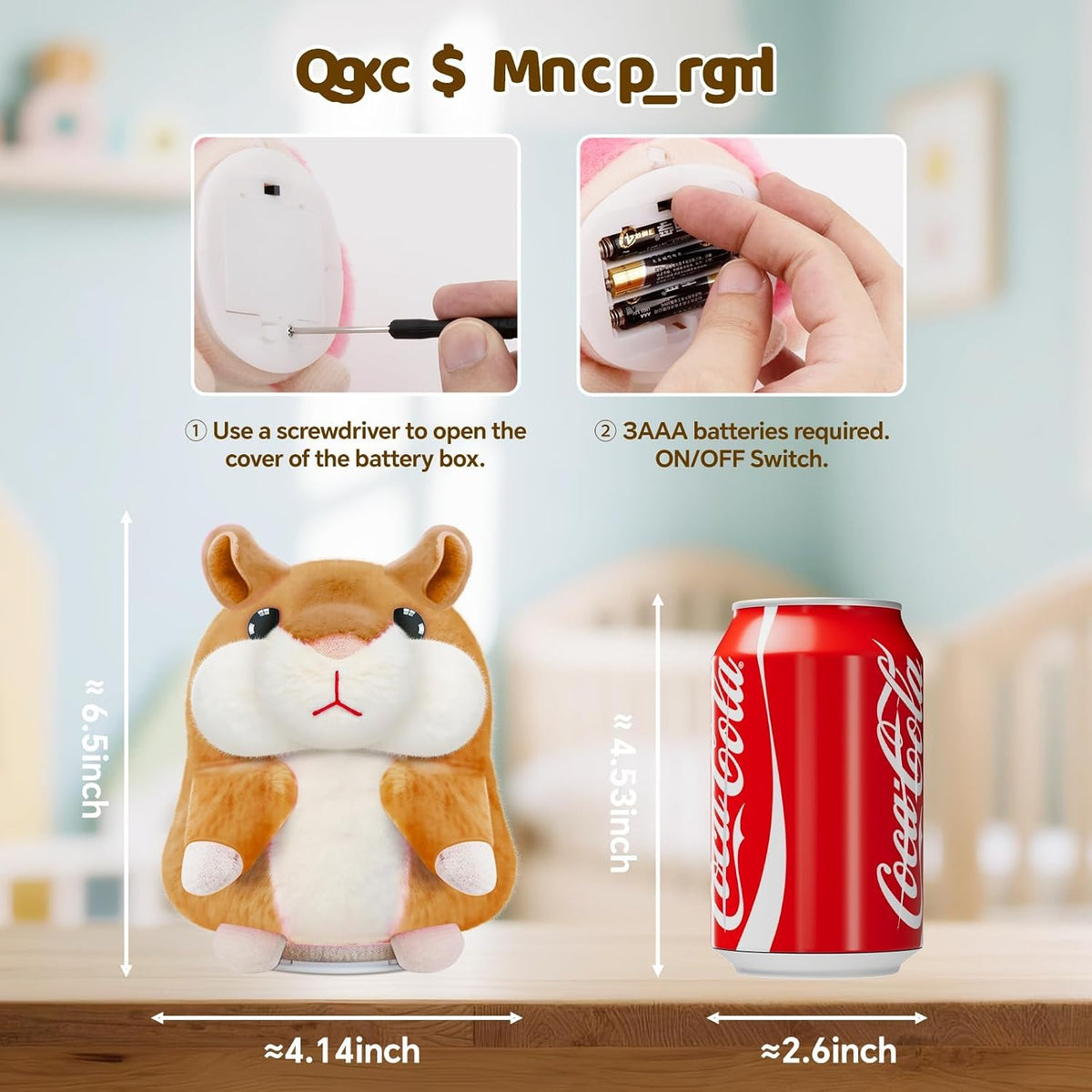 SANJOIN Toddler Kids Toys, Talking Hamster Repeats What You Say for Boys Girls, Stuffed Animals Interactive Plush Repeating Sensory Toy Gifts for 3+ Year Old Boy Girl Birthday Gift (Brown)