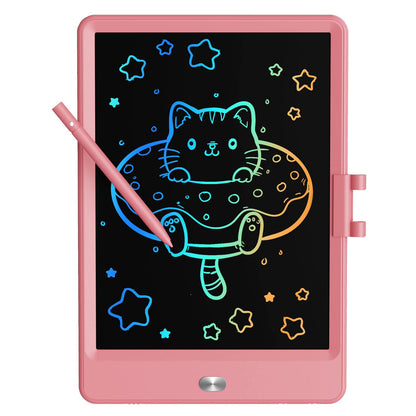 TEKFUN LCD Writing Tablet for Kids, 10-inch Coloring Drawing Pad, Mess Free Doodle Board, Airplane Travel Toys for Boys and Toddlers, Road Trip Essentials, Gifts for 3 4 5 6 7 8 Year Old Girls (Pink)
