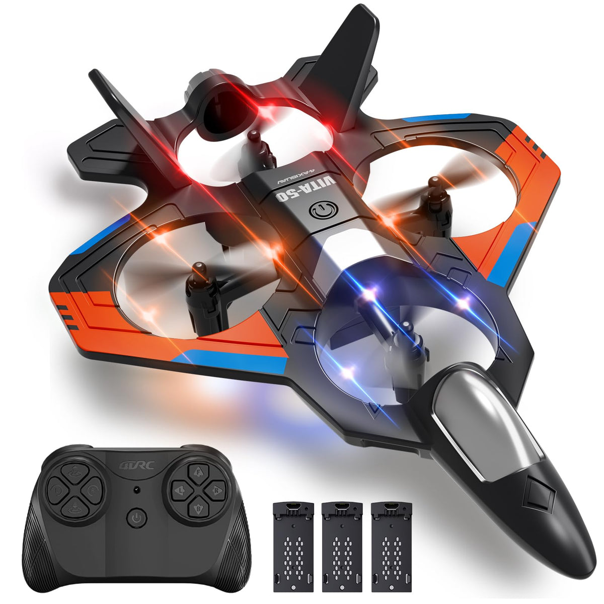 4DRC RC Planes Remote Control Airplanes for Kids Adults,Black,2Batteries
