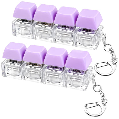 2 PCS Keyboard Fidget Toy, Keyboard Fidget Keychain 4-in-1 Keyboard Decompression Button Finger Clicker Toys, Keychain Button Stress Relief Fidget Gifts to Relief Stress (Transparent)