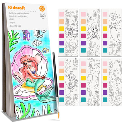 Kidcraft Paint with Water Coloring Books for Toddlers, Ocean Princess