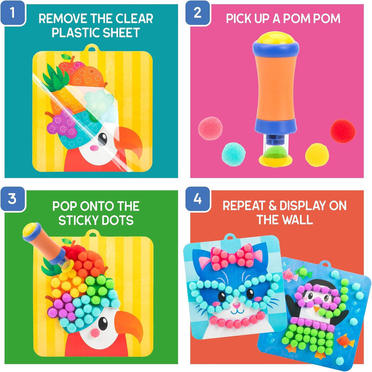 Educational Insights Pom Pom Kit: Animal Dress Up