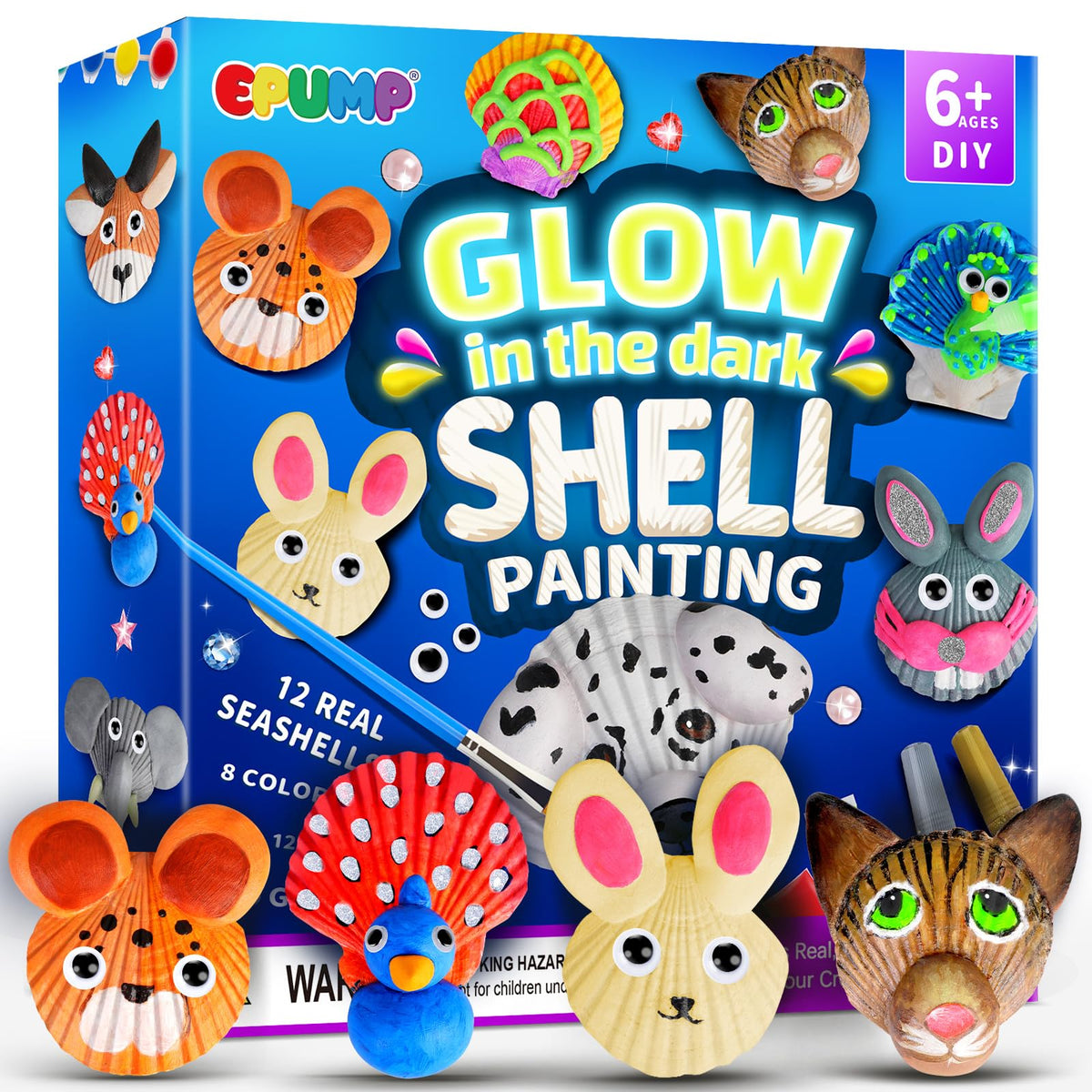 Shell Painting Kit for Kids, Arts and Crafts Gifts for Girls Boys Ages 6-12