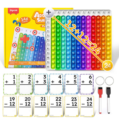JoyCat 288 Math Flash Cards & Leanring Chart, 4 Operations, Ages 4-8