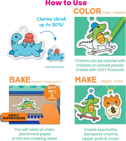 Ooly DIY Shrink Art Charms Kit, 28 Pc – Fun Friends
