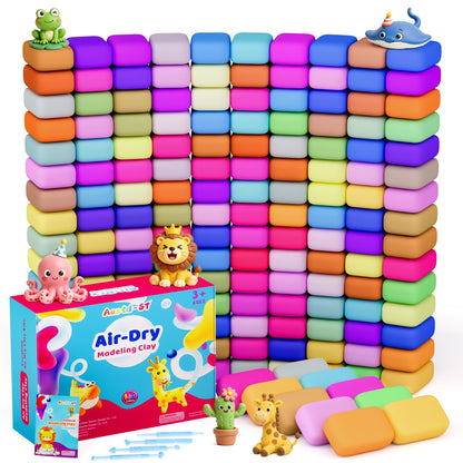Aestd-ST Air Dry Clay 66 Colors, Modeling Clay for Kids, DIY Magic Clay
