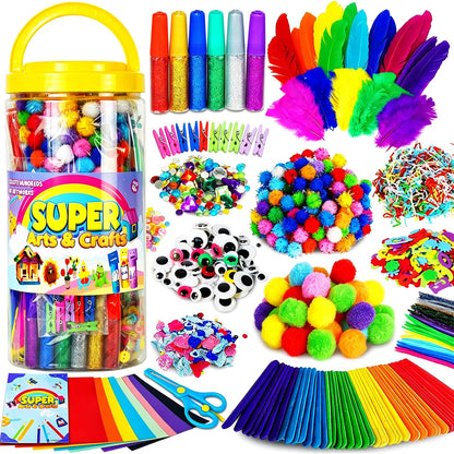 FUNZBO Arts and Crafts Supplies for Kids - Toddler DIY School Craft Set