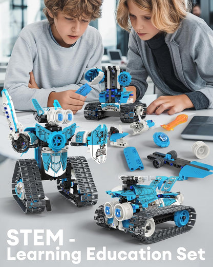 Opmind 5-in-1 STEM RC Robot Building Kit - 408PCS, Gift for Boys Ages 8-13