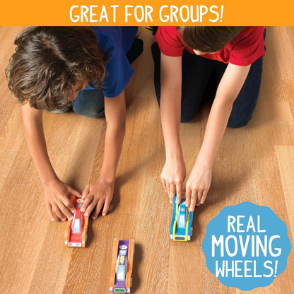 Made By Me Build & Paint Your Own Wooden Toys, DIY Wood Craft Kit, Easy to Assemble, 3 Cars