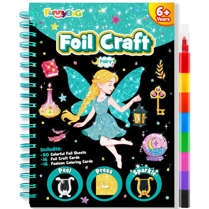FUNNYB&G Foil Art Craft Kit for Kids, Sparkly Birthday Gift Toy for Girls