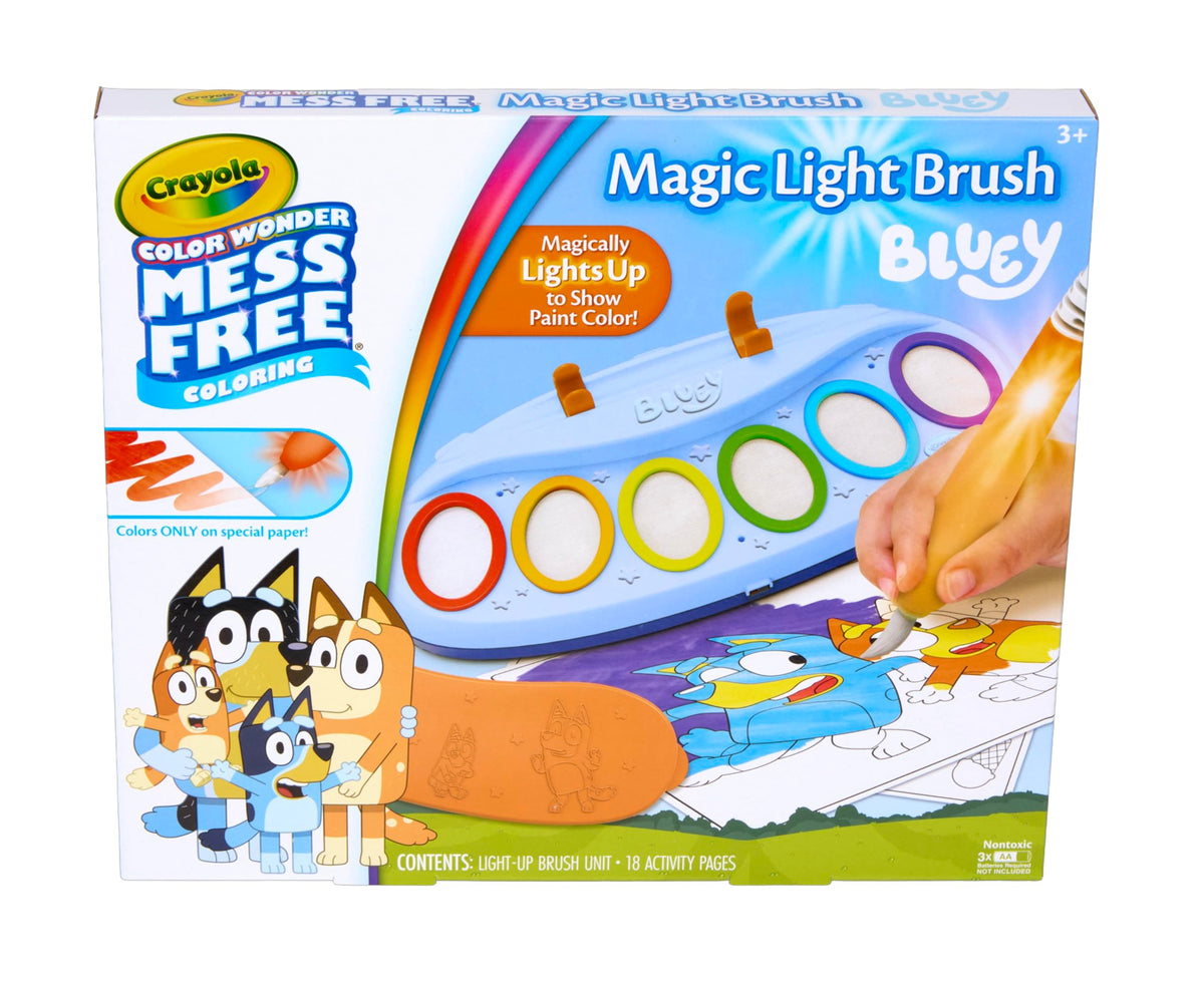 Crayola Bluey Color Wonder Magic Light Brush, Mess Free Painting Station for Kids, Gifts, Toddler Bluey Toys & Activities, Ages 3+
