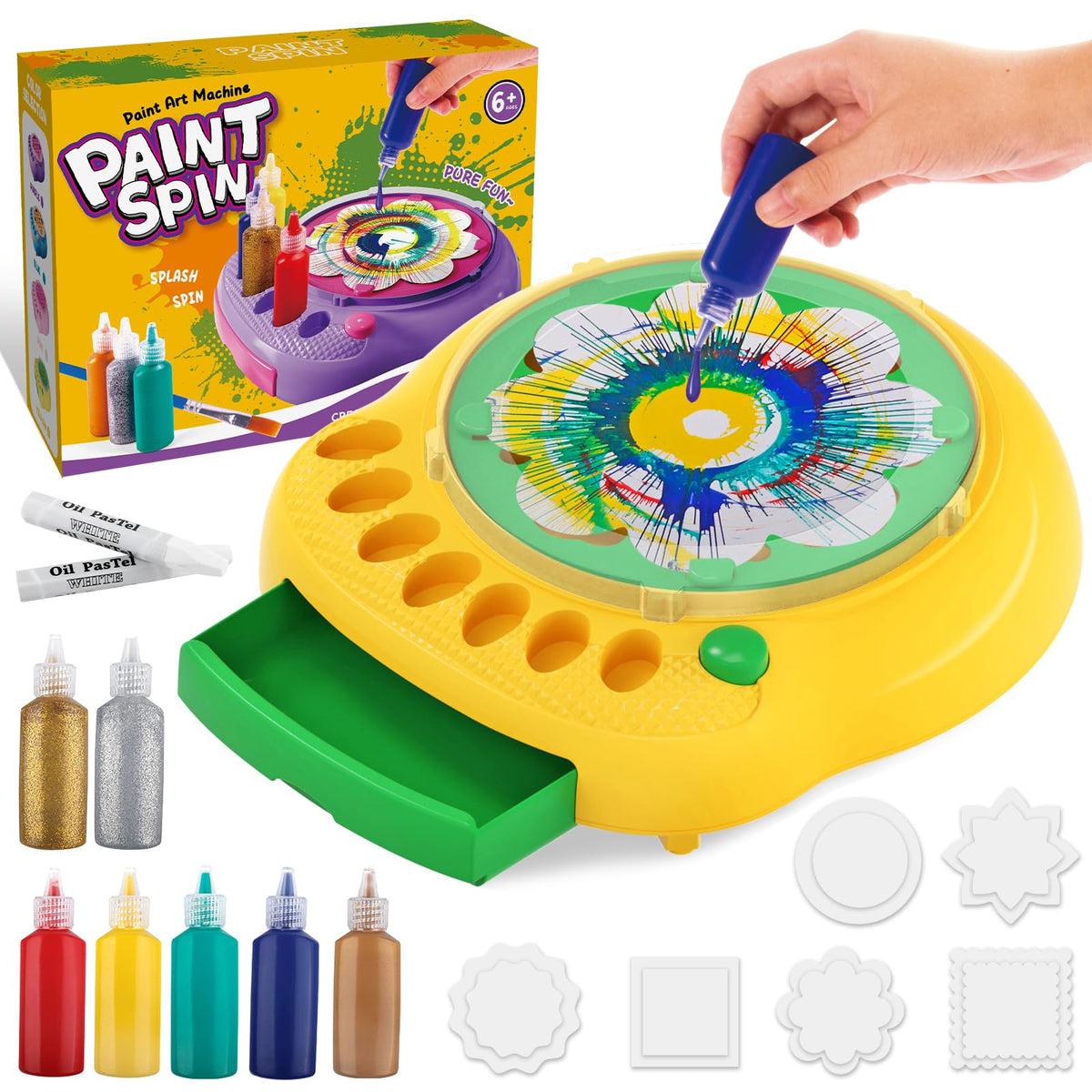 Spin Art Machine for Kids, Paint Spinner Arts and Crafts Gift Kit, Ages 6+