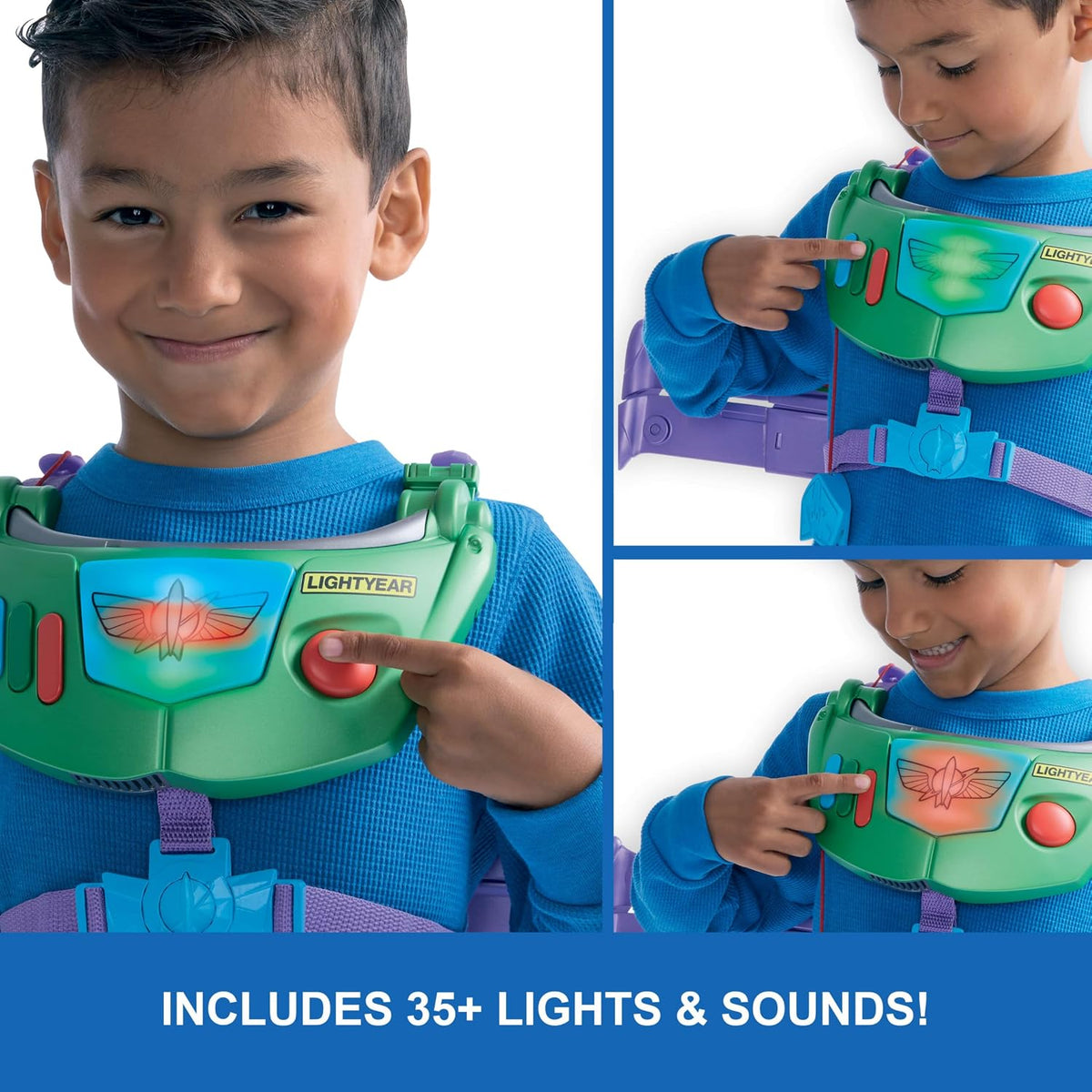 Mattel Disney and Pixar Toy Story 5 Hi-Tech Space Ranger Jetpack, Kids Role Play Gear, Wings Transform, Lights & Sounds, Adjustable Strap