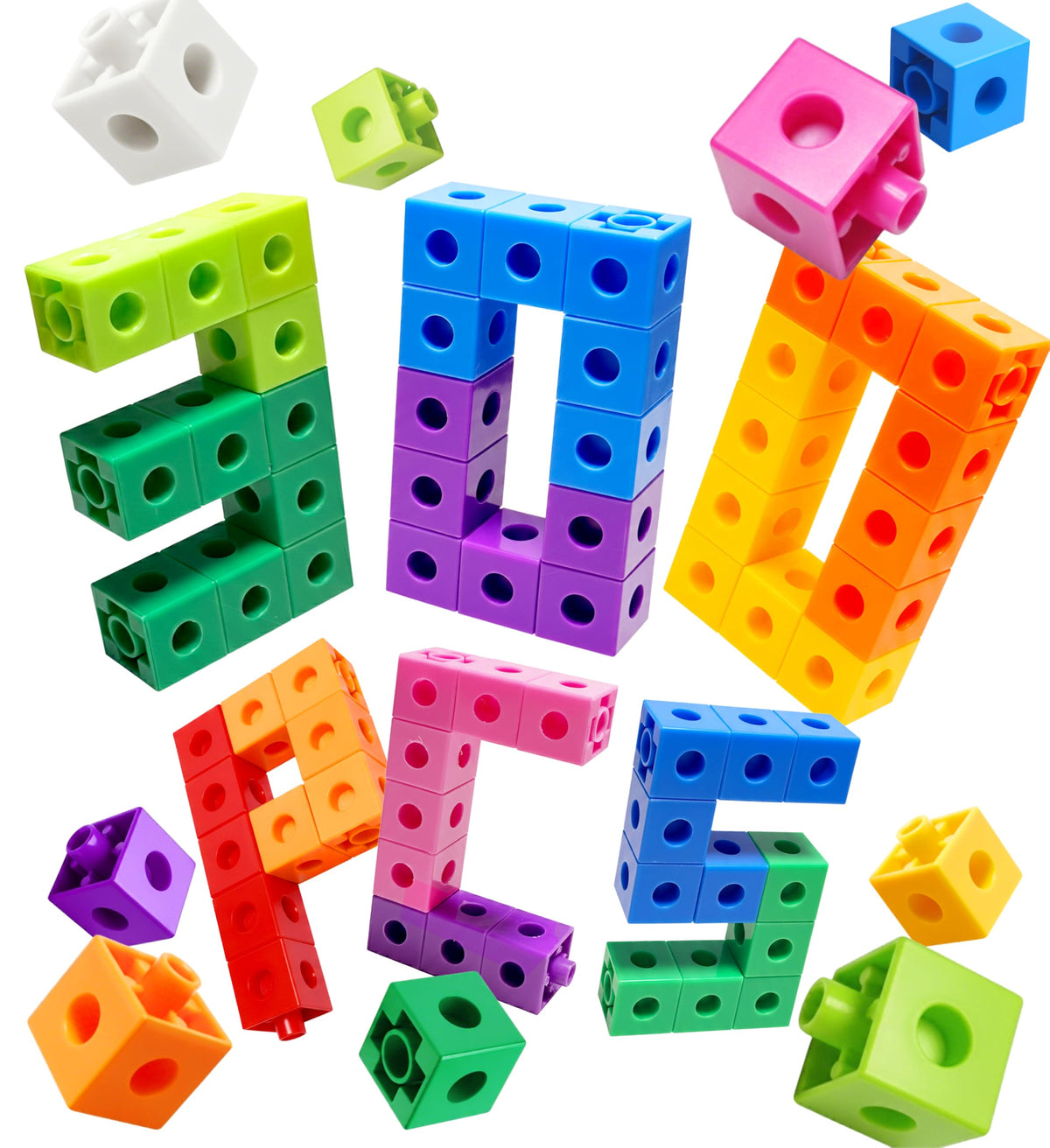 Dotimo 100PCS Math Linking Cubes, Math Cubes for Kids Ages 4-8, Counting Snap Cubes Manipulatives with 10 Colors, Preschool Learning Activities, Classroom Supplies & Homeschool (100-Cubes)