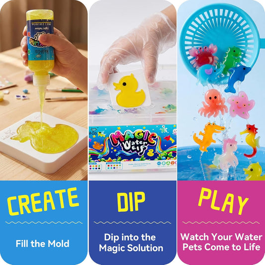 Kiditos Magic Water Elf Toy Kit,Squishies for Kids, DIY Sensory Craft Kit