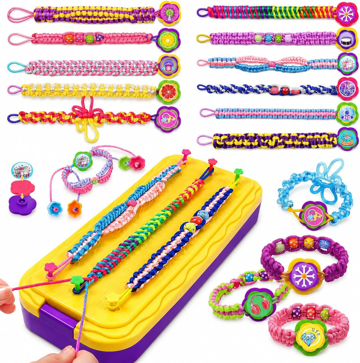 DDAI Arts and Crafts for Kids Age 8-12 Friendship Bracelet Making Kit for Girls - Best Birthday Gifts Ideas for Girl 7 9 10 11 Year Old - Popular Bracelets String Maker Toys Set