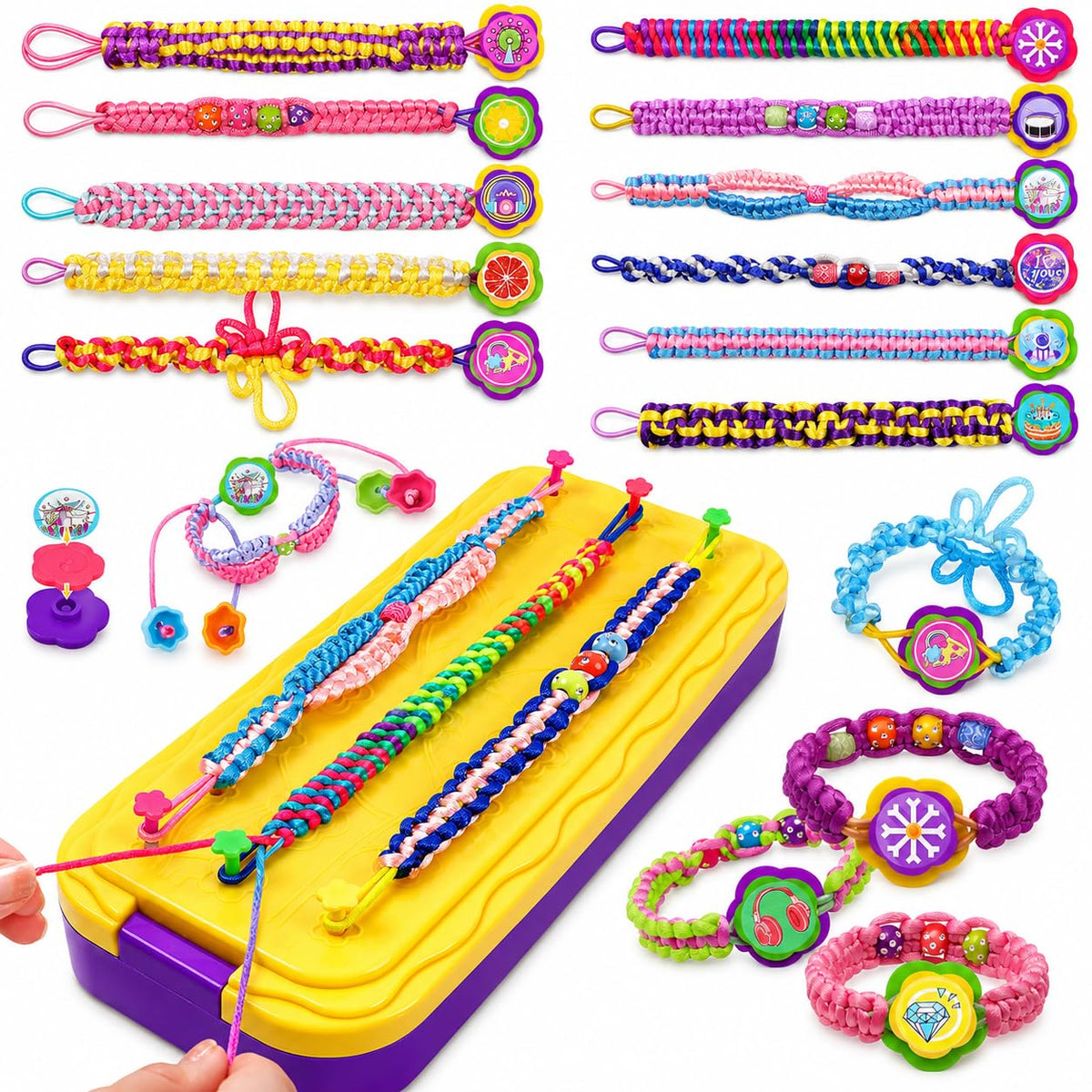 DDAI Arts and Crafts for Kids Age 8-12 Friendship Bracelet Making Kit for Girls - Best Birthday Gifts Ideas for Girl 7 9 10 11 Year Old - Popular Bracelets String Maker Toys Set