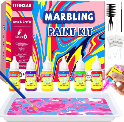 Water Marbling Paint for Kids,Stocking Stuffers for Kids,Birthday Gifts for Kids 3+ Years Old,Arts and Crafts for Girls Boys Ages 8-12 6-8 3-5,STEM Science Toys