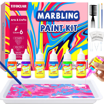 Water Marbling Paint for Kids,Stocking Stuffers for Kids,Birthday Gifts for Kids 3+ Years Old,Arts and Crafts for Girls Boys Ages 8-12 6-8 3-5,STEM Science Toys