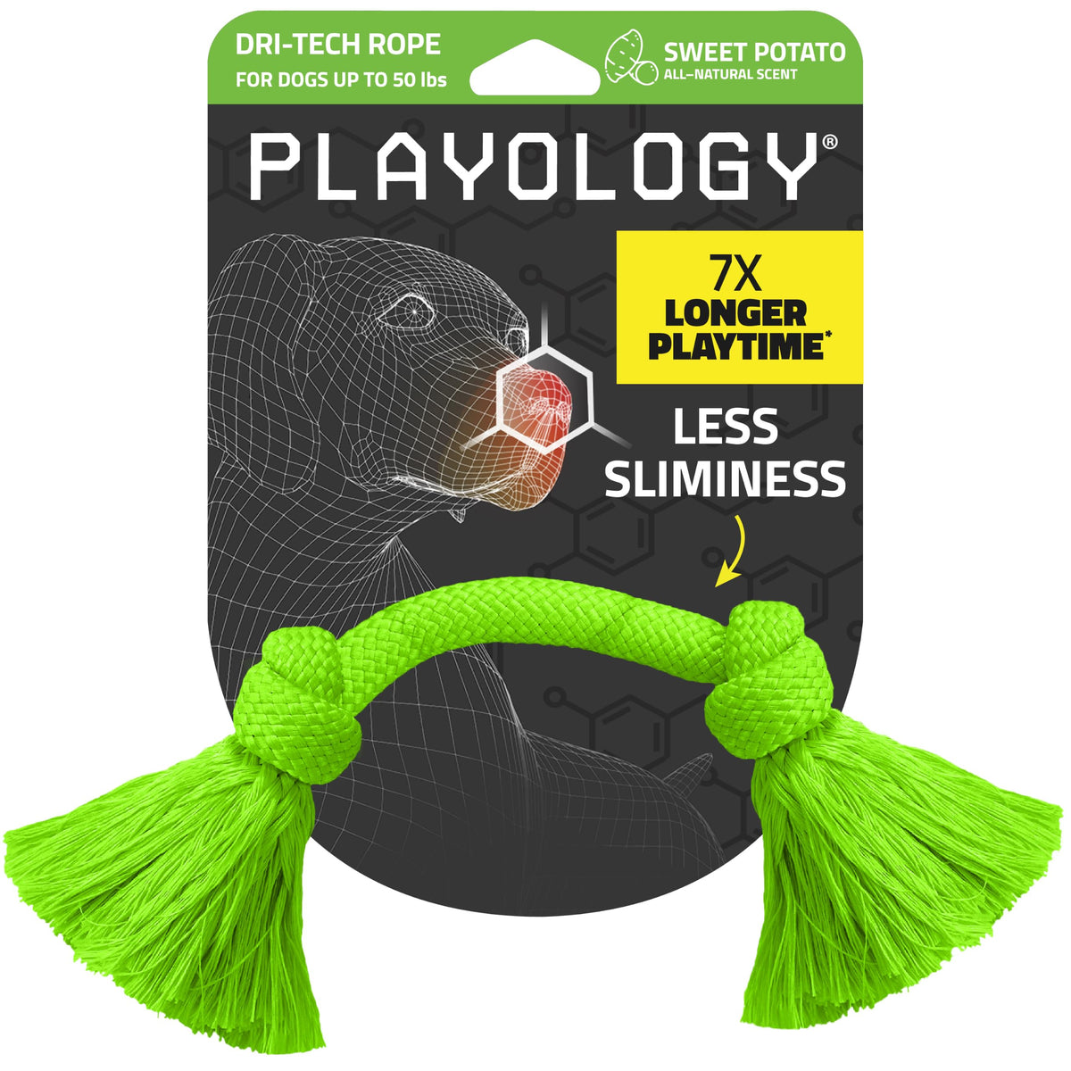 Playology Tug Rope Dog Toys for Large Dogs - Jumbo, Peanut Butter Scent
