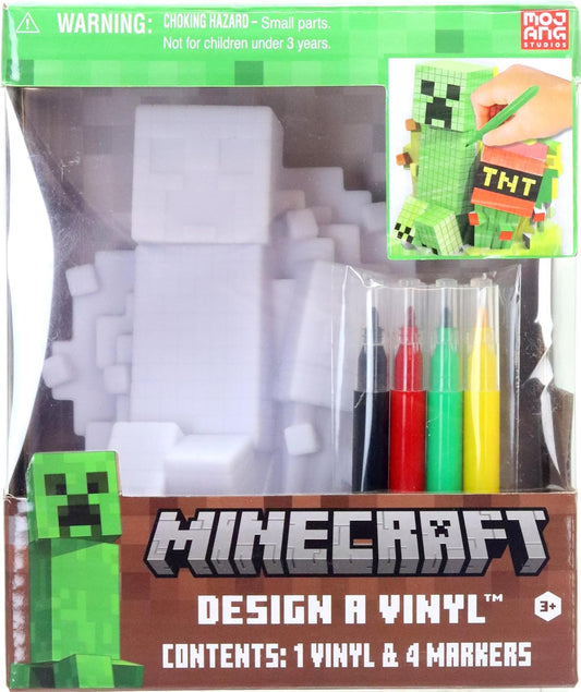 Tara Toys Minecraft Design A Vinyl™ Toy Figure with Washable Markers, 5-Pieces, 3 Years and Up - Creeper