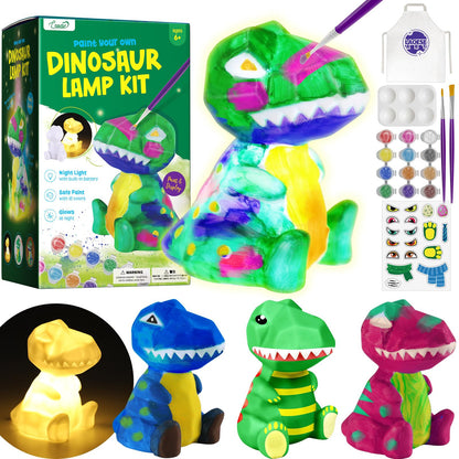 Paint Your Own Dinosaur Lamp Kit, Crafts for Kids Ages 6-12, Gifts for Boys