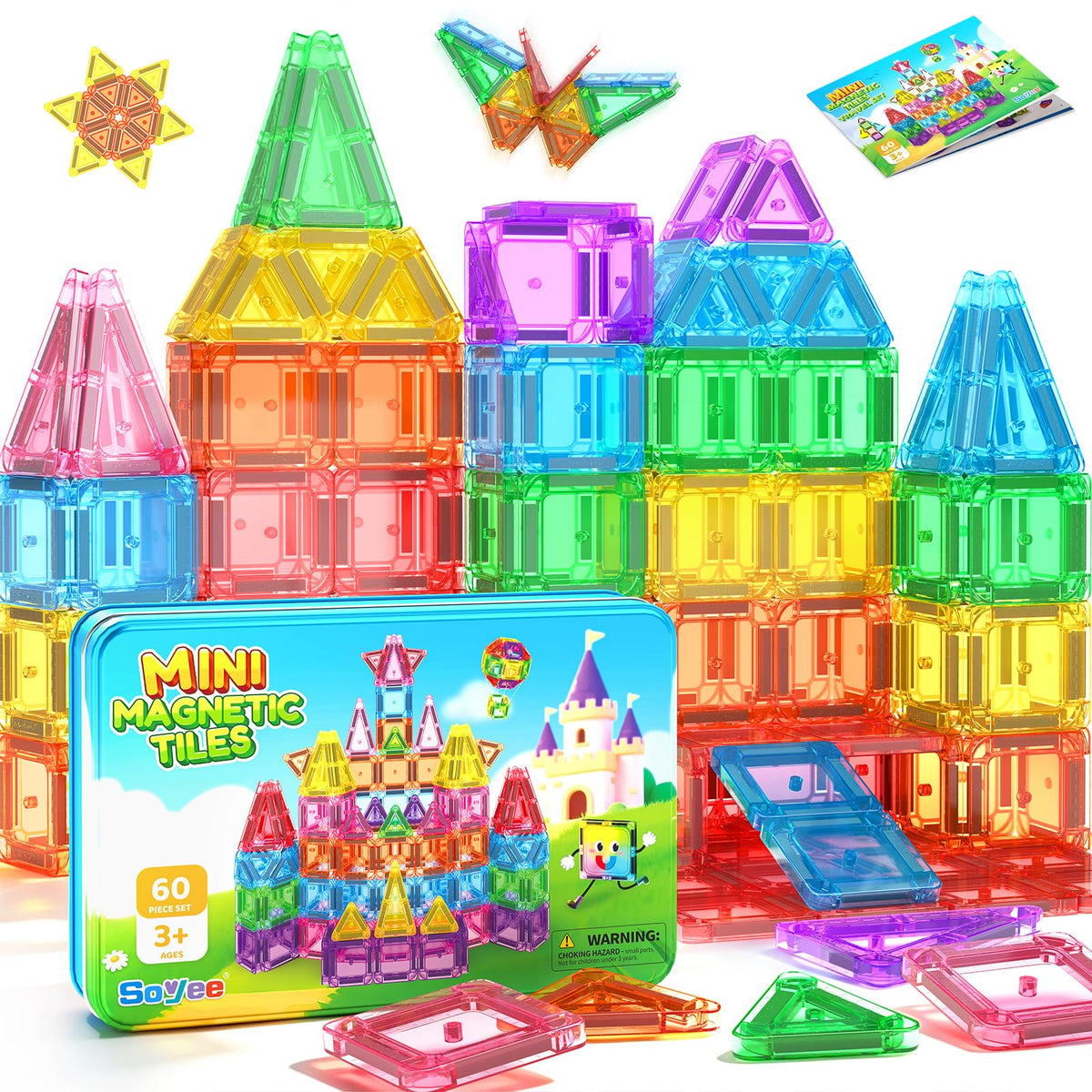 Magnetic Tiles Toddler Toys Magnetic Building Blocks for Kids Ages 3-12 STEM Educational Toys for Girls & Boys Sensory Toys for Kids with Autism Classroom Must Haves Outdoor Toys