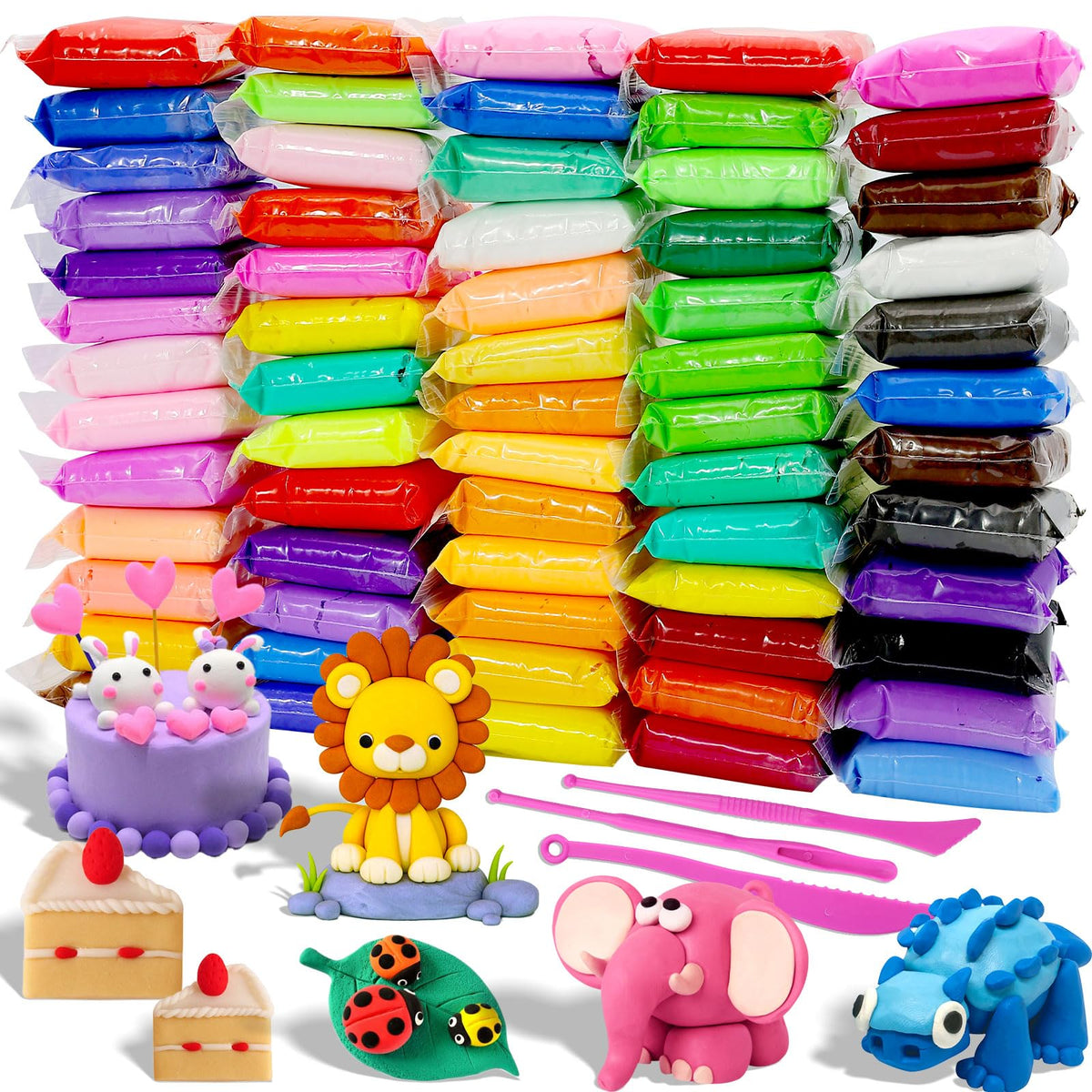 MuseLuxe Air Dry Clay - 32 Colors Modeling Clay Kit with 3 Sculpting Tools