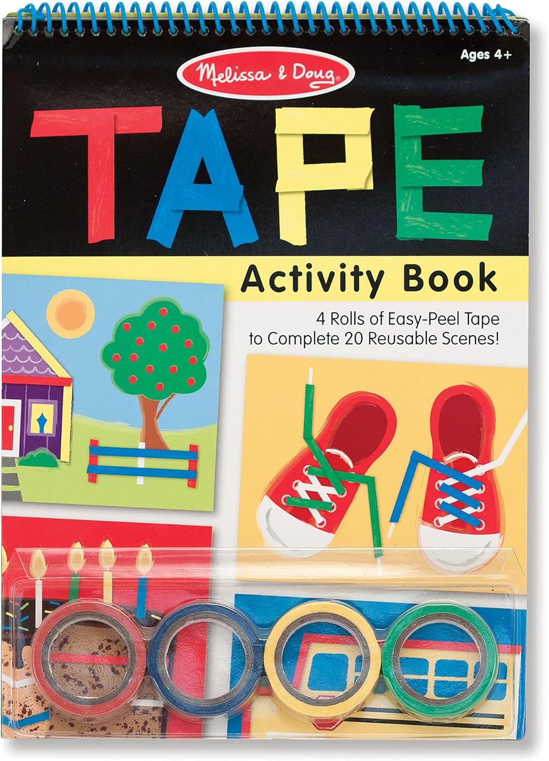 Melissa & Doug Tape Activity Book with 4 Easy-Tear Colored Rolls