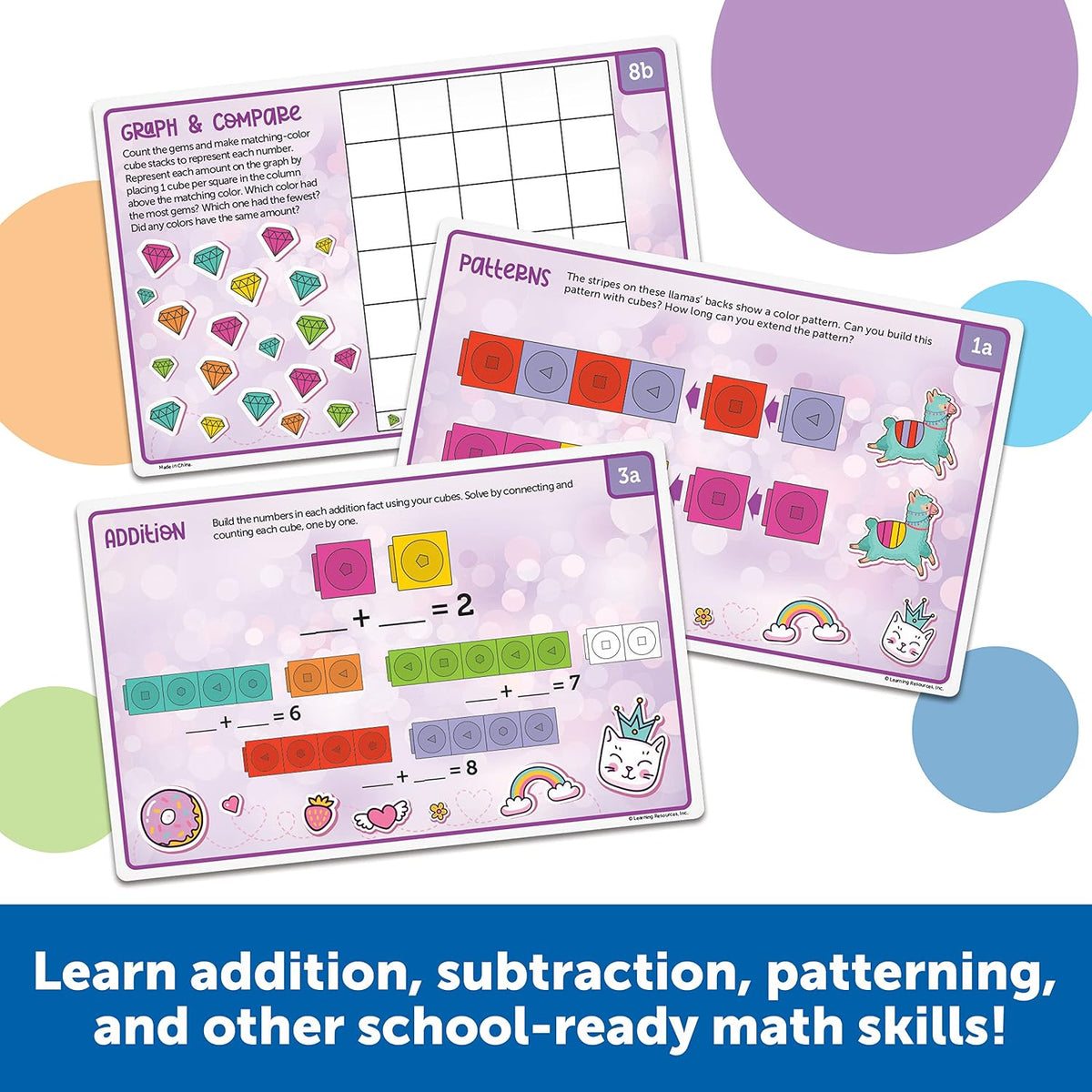 Learning Resources MathLink Cubes Kindergarten Math Activity Set
