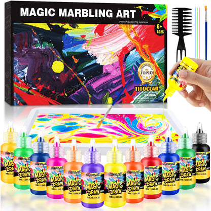 Water Marbling Paint for Kids,Stocking Stuffers for Kids,Birthday Gifts for Kids 3+ Years Old,Arts and Crafts for Girls Boys Ages 8-12 6-8 3-5,STEM Science Toys