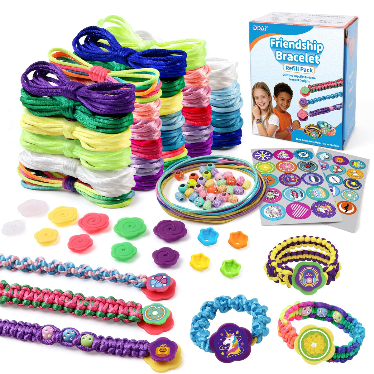 DDAI Arts and Crafts for Kids Age 8-12 Friendship Bracelet Making Kit for Girls - Best Birthday Gifts Ideas for Girl 7 9 10 11 Year Old - Popular Bracelets String Maker Toys Set