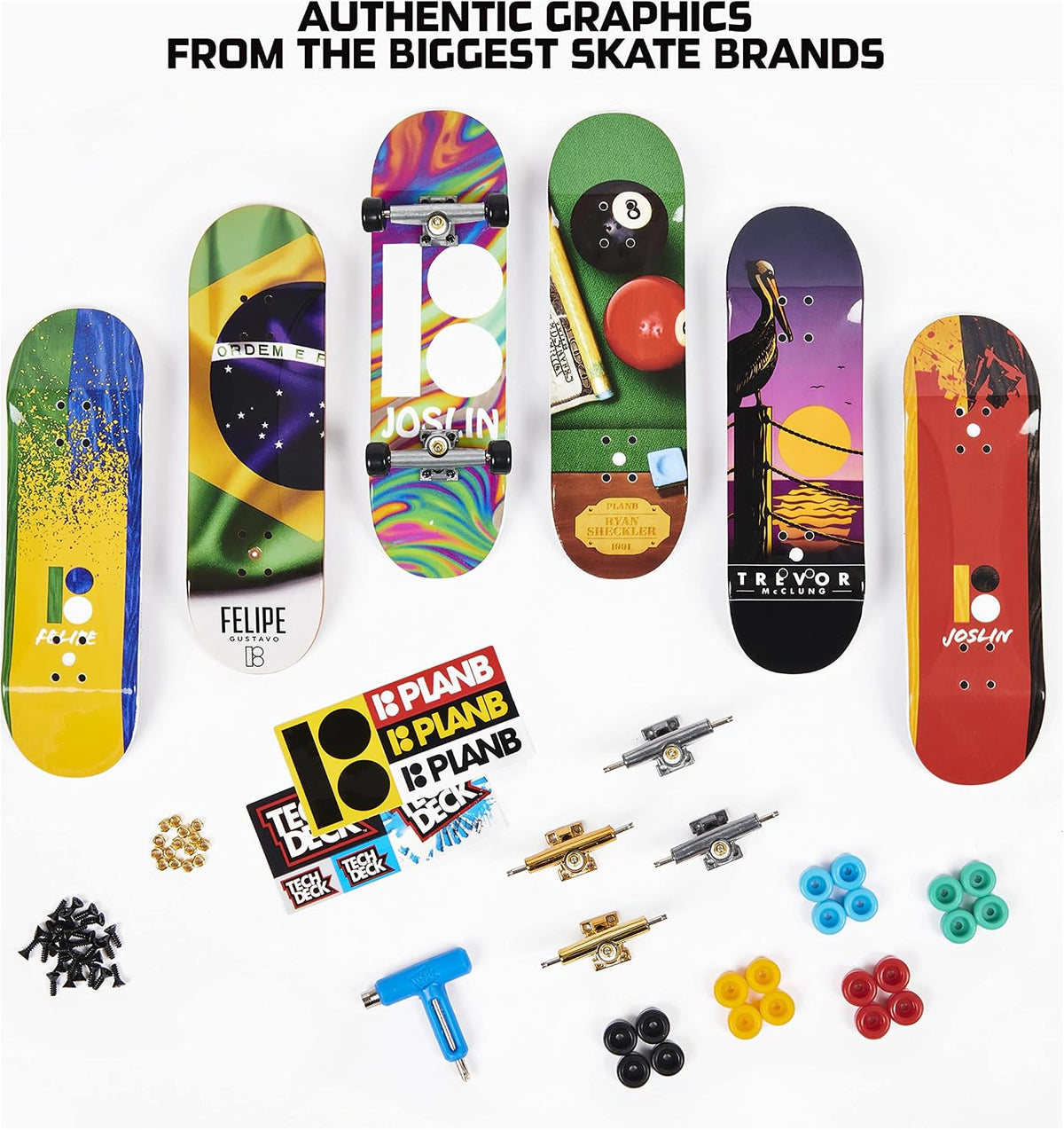 TECH DECK, Sk8shop Fingerboard Bonus Pack, Collectible and Customizable Mini Skateboards (Styles May Vary)