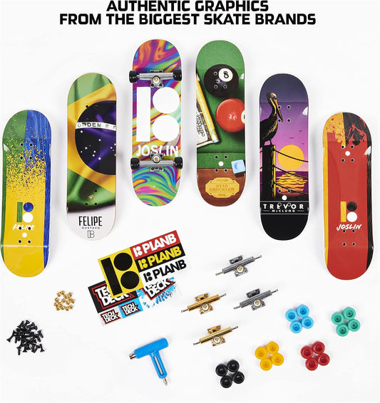 TECH DECK, Sk8shop Fingerboard Bonus Pack, Collectible and Customizable Mini Skateboards (Styles May Vary)