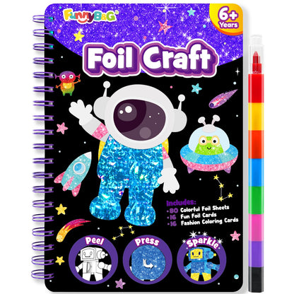 FUNNYB&G Foil Art Craft Kit for Kids, Sparkly Birthday Gift Toy for Girls