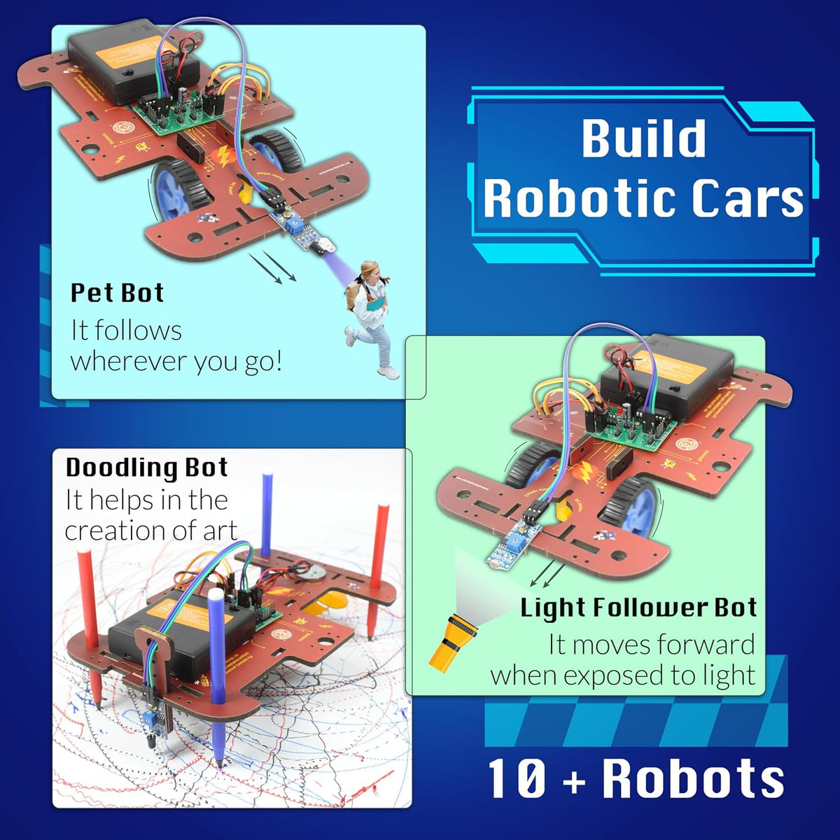 Butterfly EduFields 10in1 STEM Electronics Robotics Kit for Kids Ages 8-12