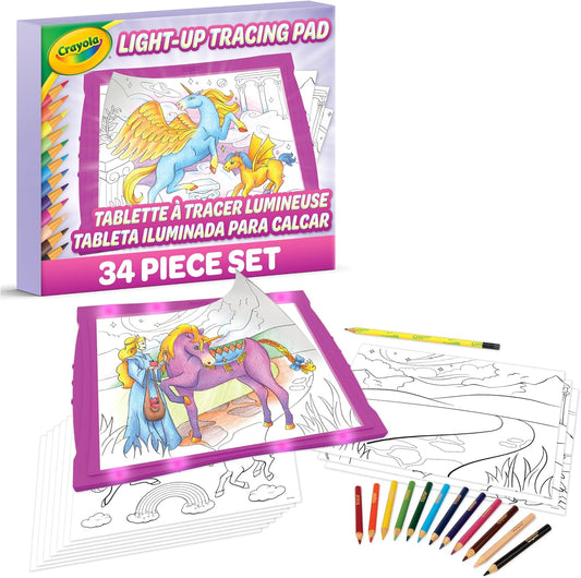 Crayola Light Up Tracing Pad Pink, Best Birthday Gifts for Girls & Boys, 6, 7, 8 Year Olds, Kids Toys, Light Box Art Kit for Kids [Amazon Exclusive]