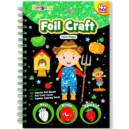 FUNNYB&G Foil Art Craft Kit for Kids, Sparkly Birthday Gift Toy for Girls