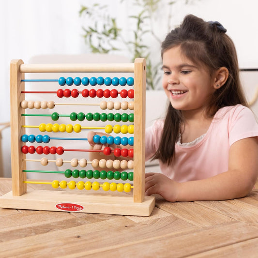 Melissa & Doug Abacus Classic Wooden Toy with 100 Colorful Beads