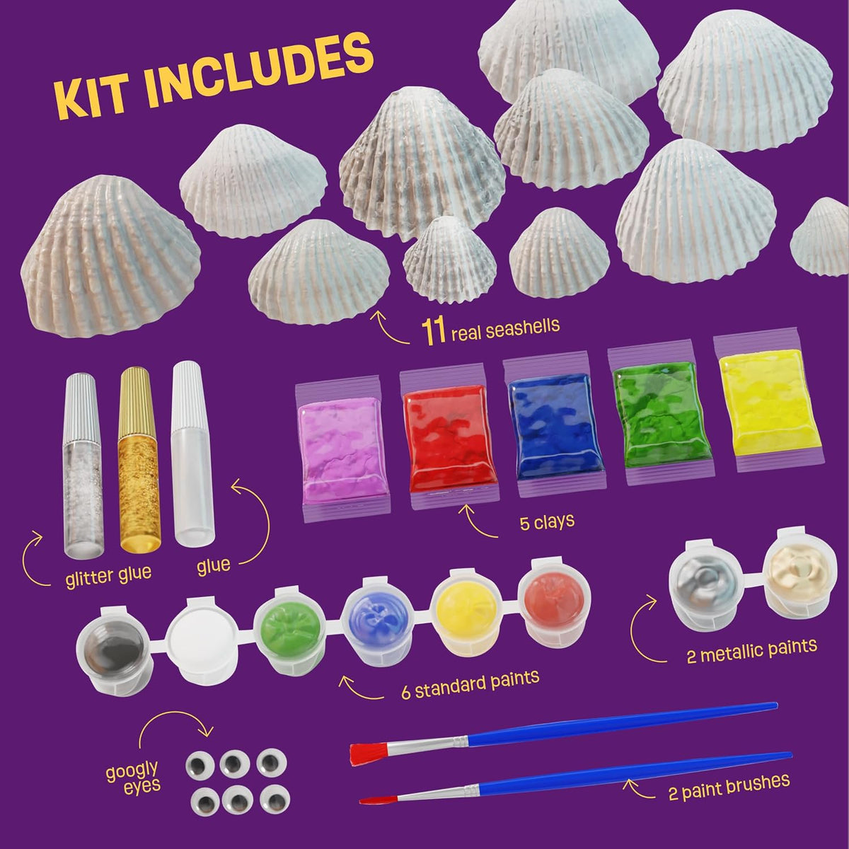 Shell Painting Craft Kit for Kids - Craft Activities Kits - Arts & Crafts