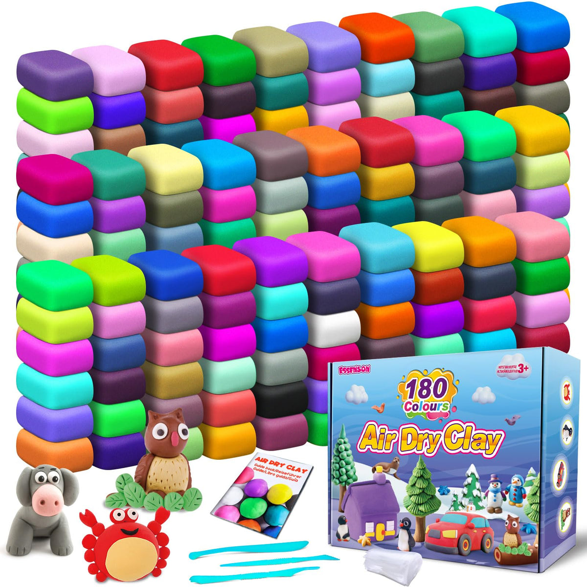 ESSENSON Air Dry Clay 150 Colors, Modeling Clay for Kids