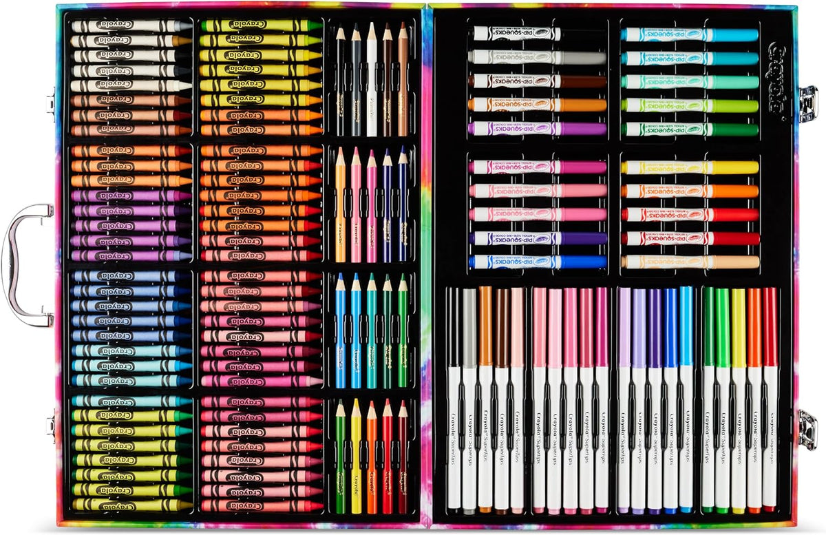Crayola Inspiration Art Case Coloring Set - Tie-Dye (140ct), Art Supplies Set For Kids, Travel Drawing Kit, Gift for Girls & Boys, Ages 5+ [Amazon Exclusive]