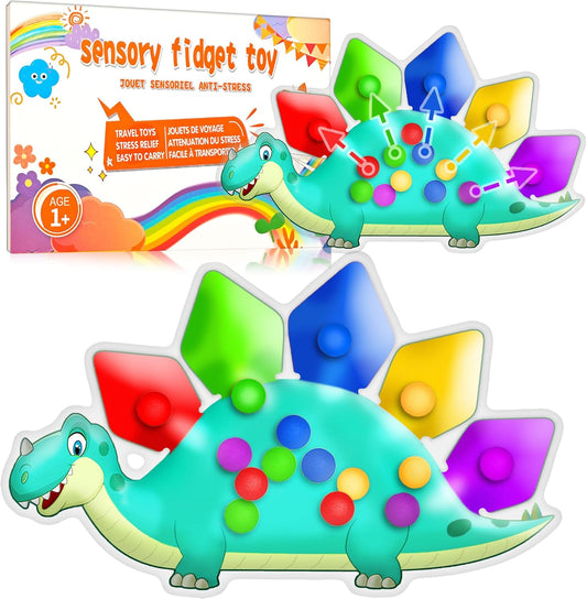 Dinosaur Color Sorting Sensory Toy Travel Toys for Toddler Airplane Squishy Squeeze Toy Roadtrip Essenstial for Toddlers Boys Gift Fine Motor Autism Calm Fidget Montessori Preschool Activities Kid