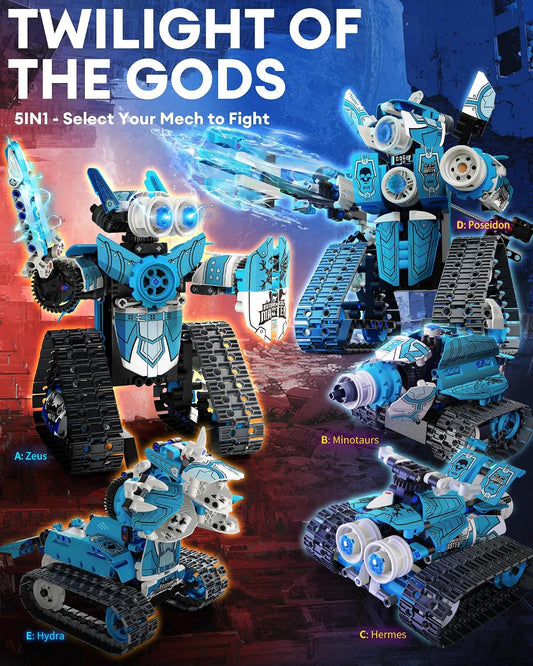 Opmind 5-in-1 STEM RC Robot Building Kit - 408PCS, Gift for Boys Ages 8-13